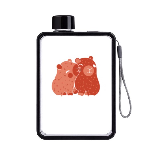 Capybara Mommy Lover Capybaras Rodent Animal Mom M Flat Water Bottles
