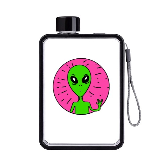 Funny Alien With a Pose Stay Weird Gift 1 Flat Water Bottles