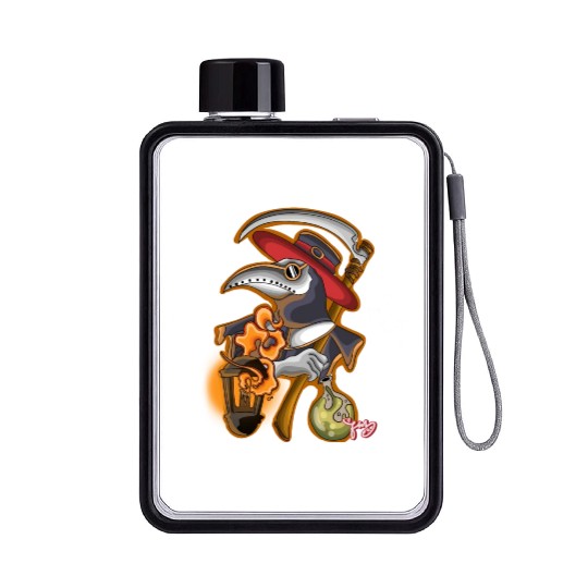 plague doctor Flat Water Bottles