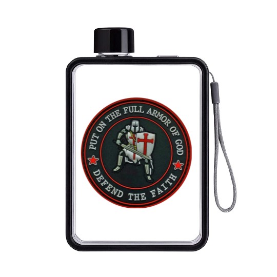 Armor Of God Defender Of Faith Flat Water Bottles