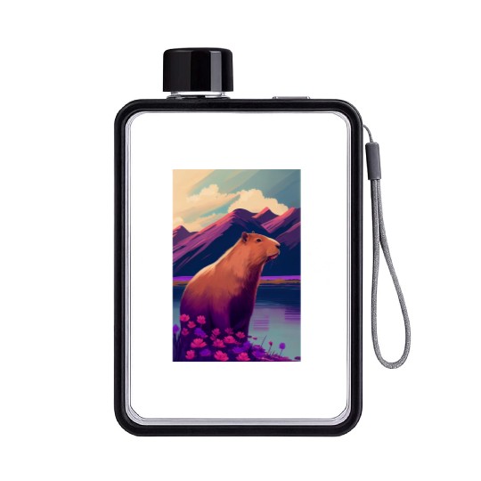 Capybara Nature Capibara Flat Water Bottles