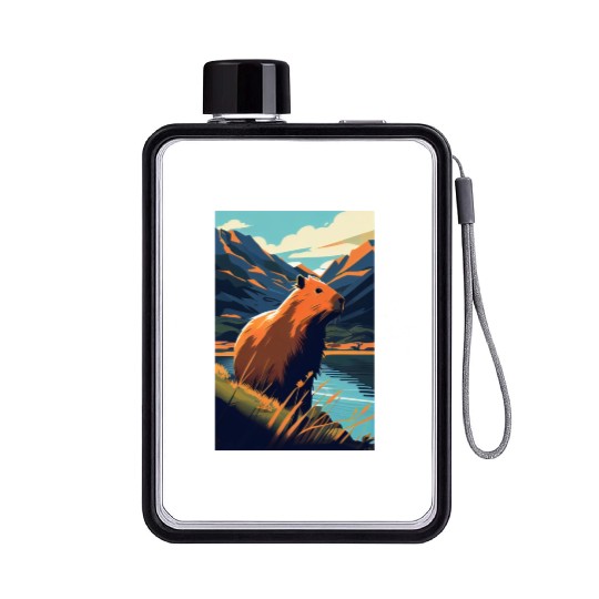 Capybara Nature Capibara Flat Water Bottles