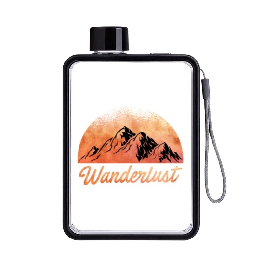 Wanderlust Mountaineer Hiker Summit sport Flat Water Bottles