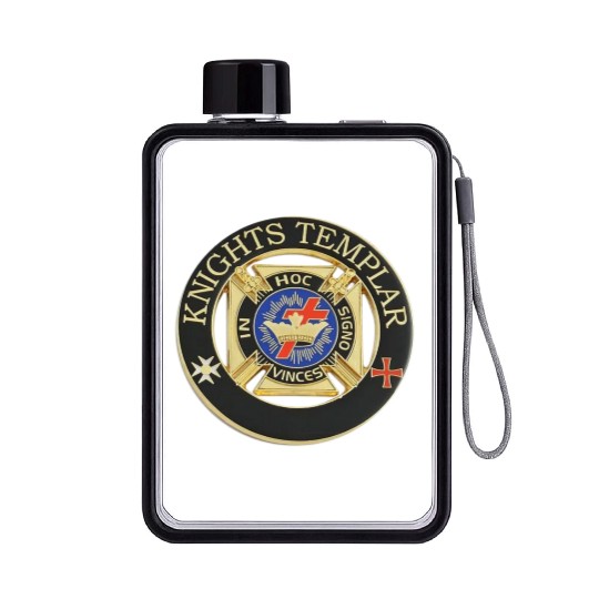 Knights templar in hoc signo vinces Flat Water Bottles