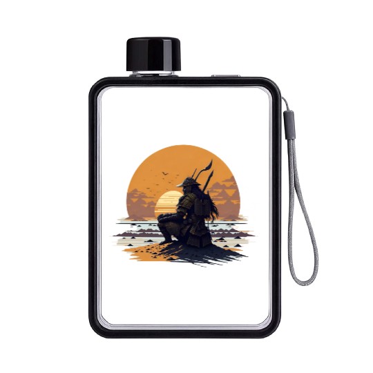 Samurai Sunrise Flat Water Bottles
