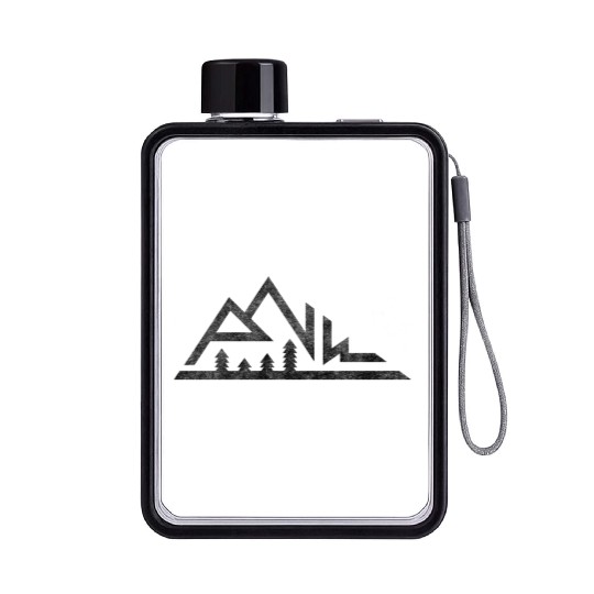 PNW Mountains Pacific Northwest Native Light Flat Water Bottles