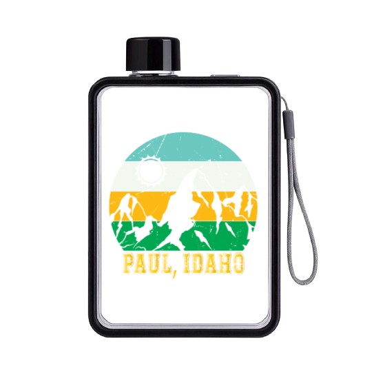 Idaho Mountain Hiking Souvenir Paul Mountain Trip Flat Water Bottles