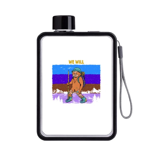 Sloth Hiking Team Wanderlust funny Mountaineer Flat Water Bottles
