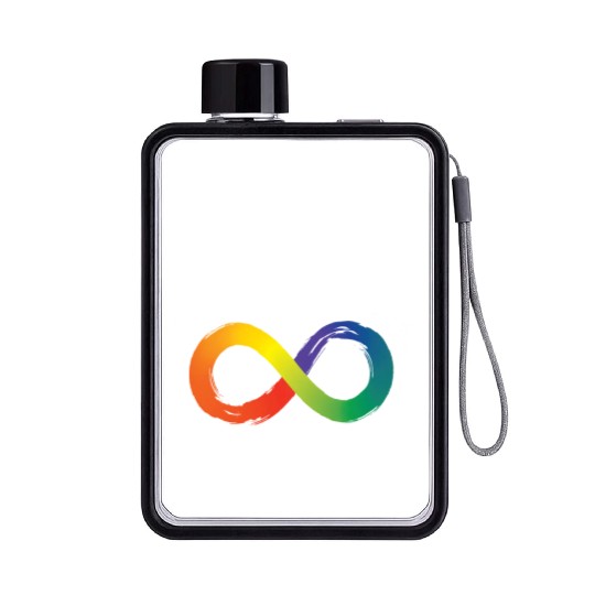 Embrace The Rainbow Infinity Autism Neurodiversity Flat Water Bottles