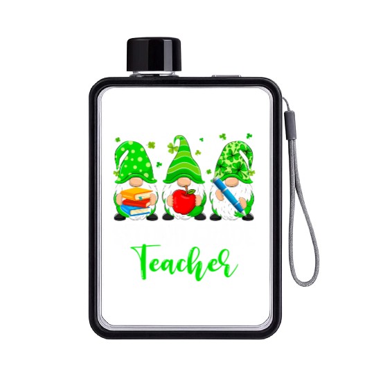 Gnomes 2Nd Grade Teacher Squad St Patricks Day Sch Flat Water Bottles