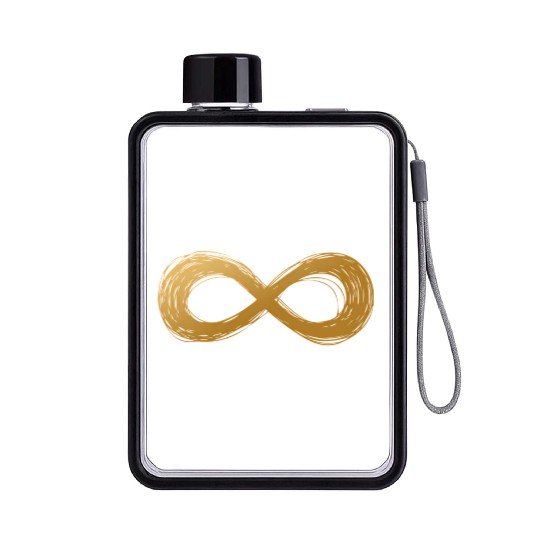 Golden Infinity Neurodiversity Symbol Autism Aware Flat Water Bottles
