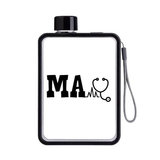 Ma Medical Assistant And Stethoscope Medical Assis Flat Water Bottles