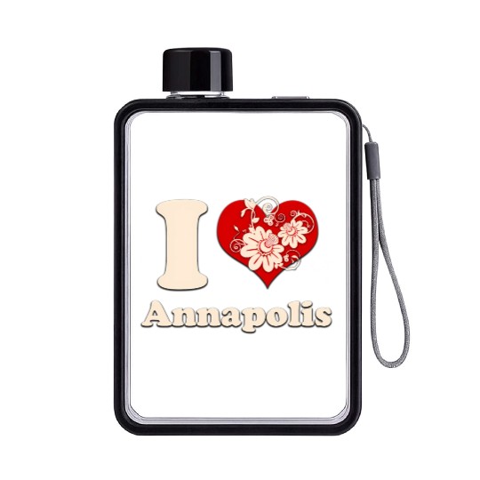 I Heart Annapolis Maryland Floral Flat Water Bottles