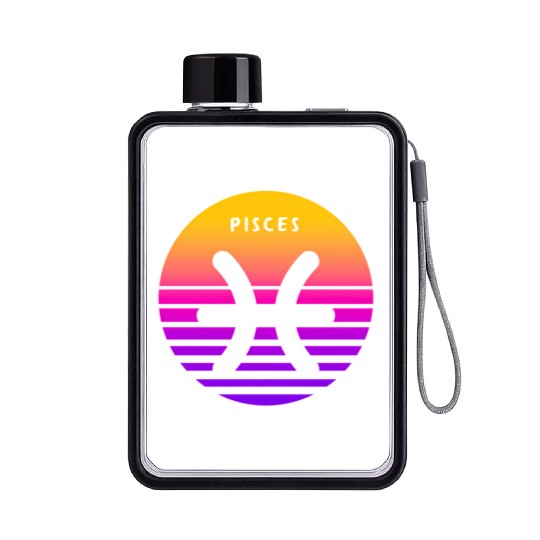 Pisces Zodiac Sign Sunset Pisces Flat Water Bottles