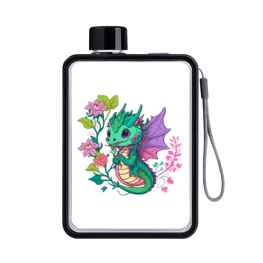 dragon Hello Spring Happiness Time 1 Flat Water Bottles