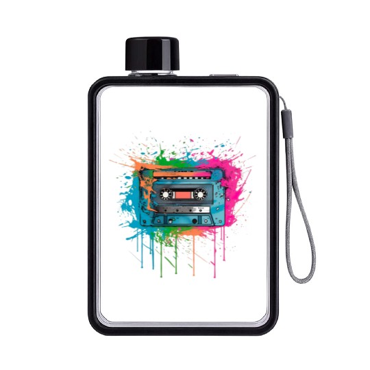 Cassette music 80s pop style For all, who love Flat Water Bottles