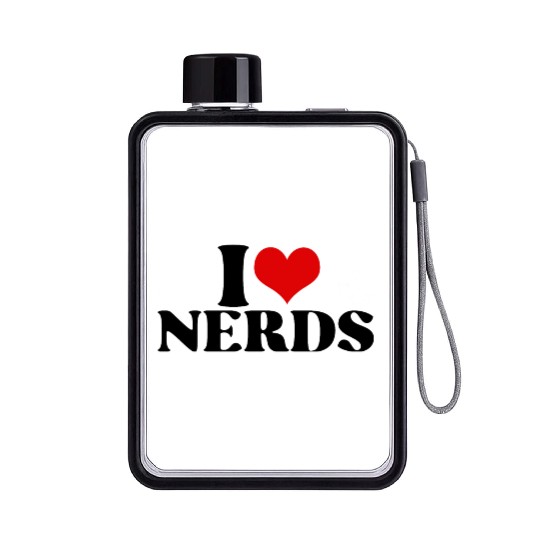 i love nerds Flat Water Bottles