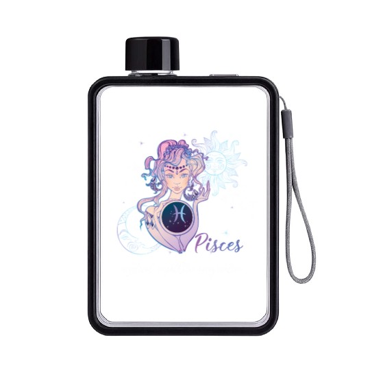 Pisces Zodiac Sign Pisces Horoscope Astrology Flat Water Bottles
