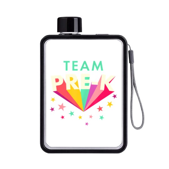 Team Pre K Teacher Back To School Flat Water Bottles