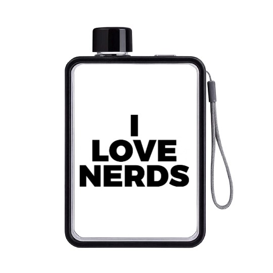 I Love Nerds Flat Water Bottles