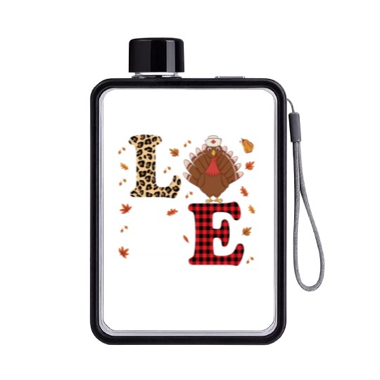 Great Mail Carrier Thanksgiving Turkey Outfit Flat Water Bottles