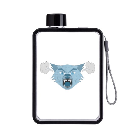 Angry Wolf Flat Water Bottles