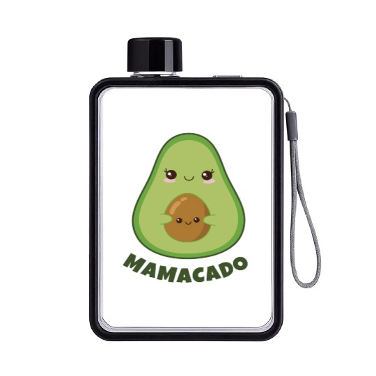 Mamacado Announcement Pregnant Avocado Pregnancy Flat Water Bottles