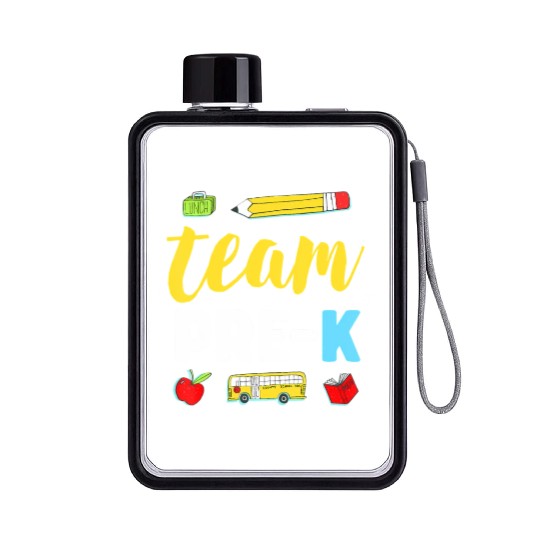 Team Pre-K Teacher First Day Preschool Back to Sch Flat Water Bottles