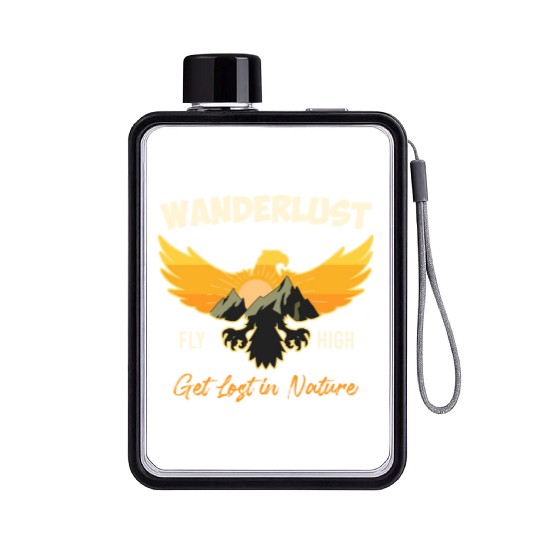 Wanderlust Mountaineer Hiking Mountain love Flat Water Bottles