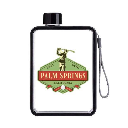 Palm Springs California Golf Flat Water Bottles