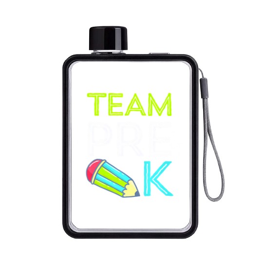 Team Pre-K Teacher First Day Preschool Back to Sch Flat Water Bottles