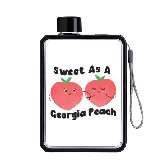 Sweet As A Georgia Peach Cute Funny Southern Flat Water Bottles