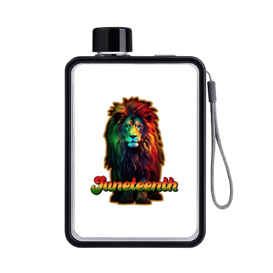 Juneteenth Lion Flat Water Bottles