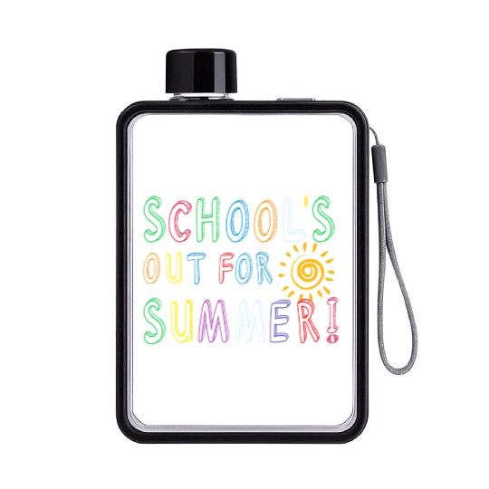 School's Out For Summer Funny Teacher Last Day Of Flat Water Bottles