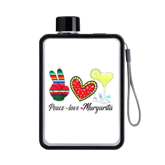 Peace Love Margarita for Plus Size Flat Water Bottles