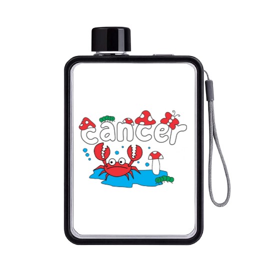 CANCER ZODIAC Flat Water Bottles