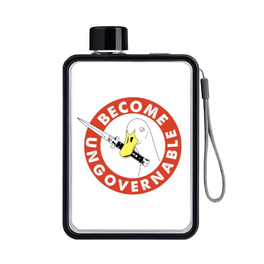 Become Ungovernable Goose Knife Flat Water Bottles