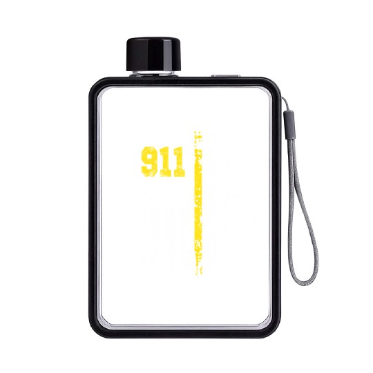 Dispatcher 911 Usa Flag Dispatcher Back Print Flat Water Bottles