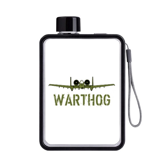 Olive Green A-10 Warthog Art-Usa Military Jets Flat Water Bottles