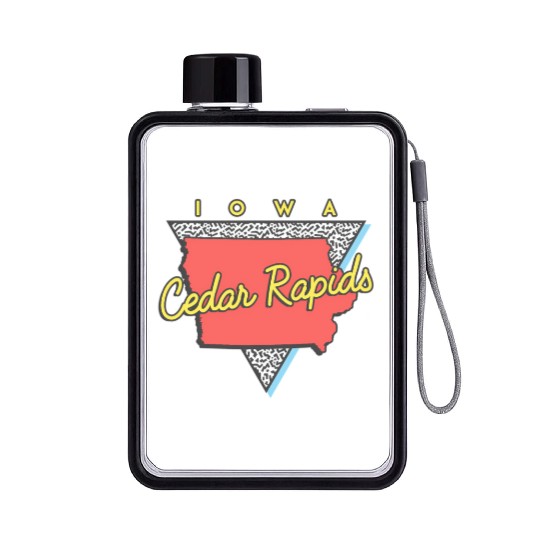 Cedar Rapids Iowa Triangle Ia City Flat Water Bottles