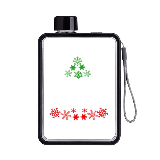 Italian Buon Natale Snowflake Italy Tree Flat Water Bottles