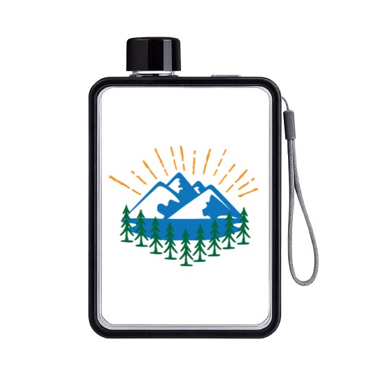 Blue Mountain And Forest Flat Water Bottles