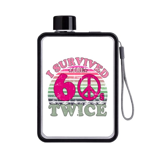 I Survived The Sixties 60S Twice Flat Water Bottles