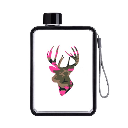 Deer Camo Outfitter Black Flat Water Bottles