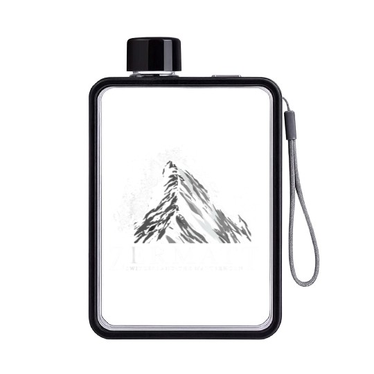 Switzerland Thes Matterhorn Zermatts Flat Water Bottles