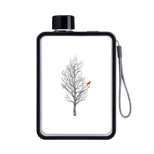 Winter Tree W Cardinal Bird Flat Water Bottles