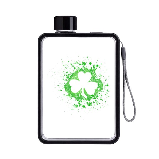 2-Sided Erin Go Bragh Shamrock Celtic Knot And Flat Water Bottles