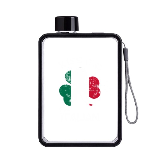 Distress Kiss Me I'M Italian St Patrick'S Day Flat Water Bottles