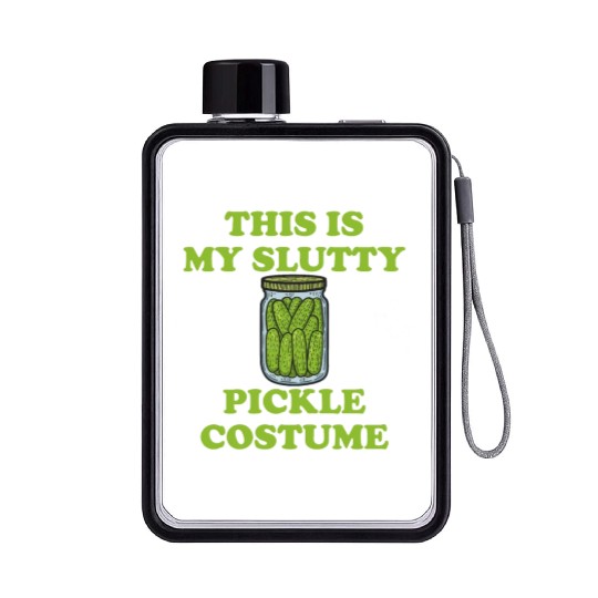 This Is My Slutty Pickle Costume Flat Water Bottles
