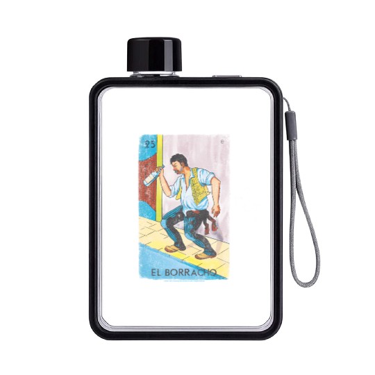 Loteria El Borracho Colorful Tarot Card Flat Water Bottles